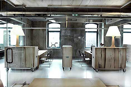 Ejemplos de decoración de oficina de estilo industrial