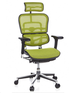 Silla ergonómica de oficina en color verde