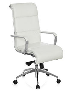Espectacular silla en piel blanca natural