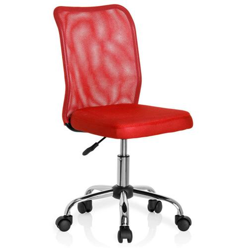 DEMO# Silla escritorio Juvenil JUNIOR MALLA, gran calidad, respaldo en malla, color Rojo (mancha en el asiento)