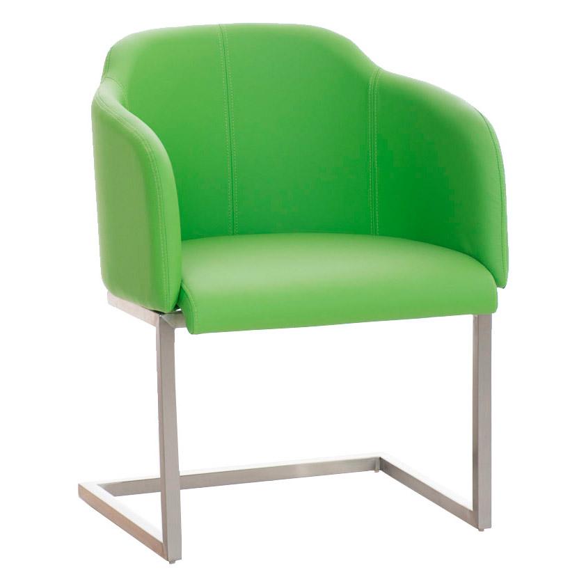 Sillón de Diseño TOKIO Piel, Estrucutura en Acero, cómodo asiento acolchado en Piel Verde