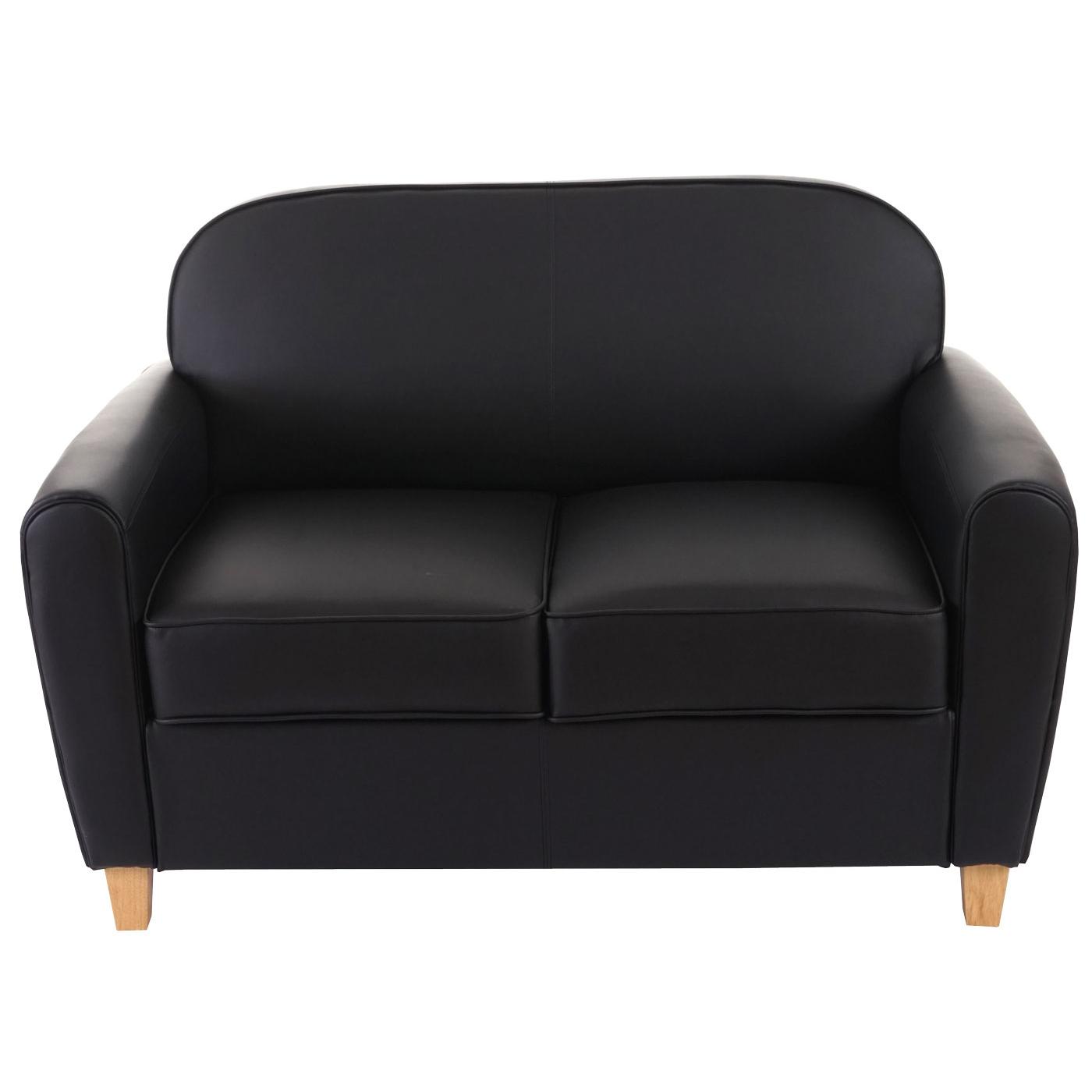 Sofá de 2 Plazas ARTIS, Precioso Diseño Elegante, Cómodo y Versátil, En Piel Color Negro