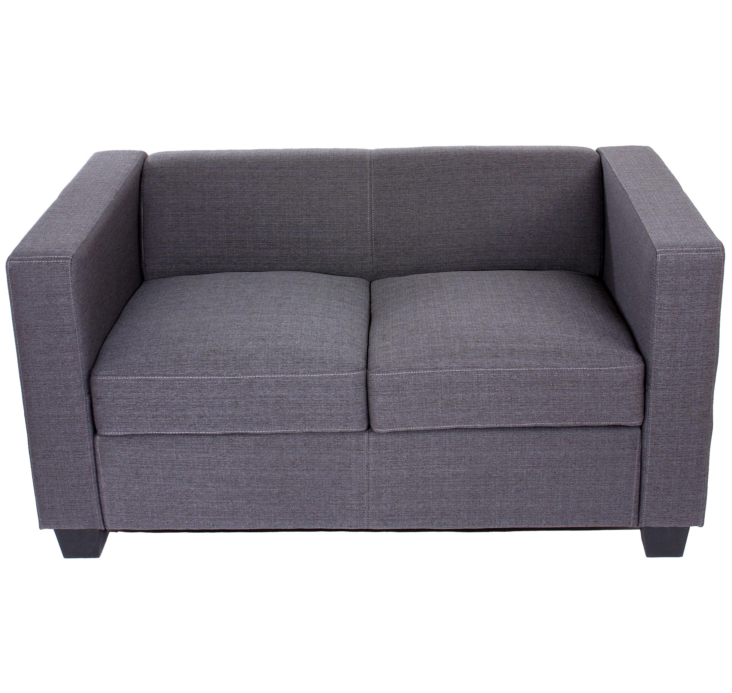 Sofá de 2 plazas BASILIO, Diseño Elegante, Gran Confort, en Tela, Color Gris