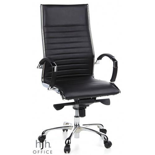 DEMO# Preciosa silla Diseño PALMA, Muy elegante en Piel Natural, Apoyabrazos Piel, color Negro