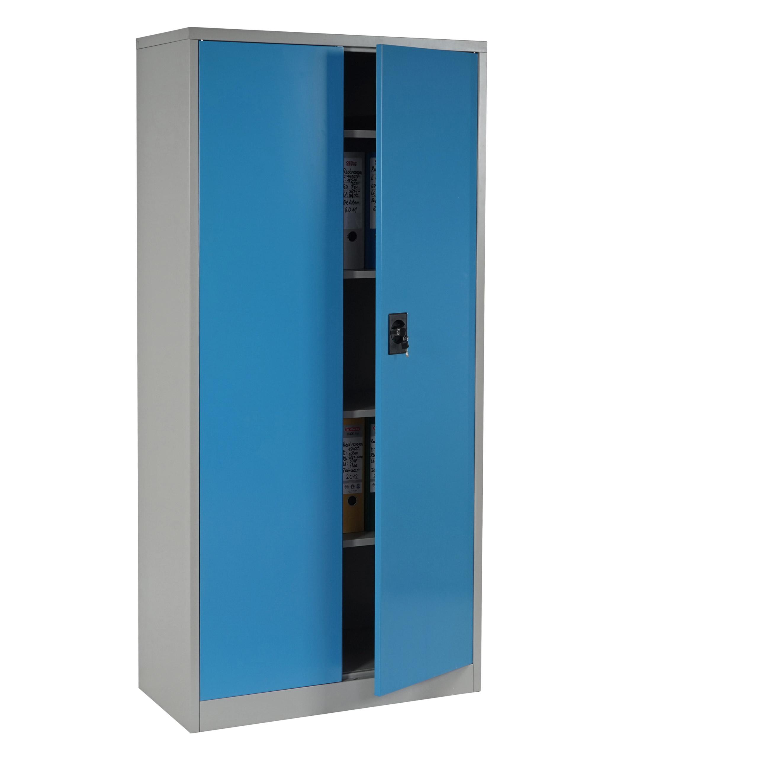 Archivador Metálico EDIT, 2 puertas batientes, 180x85x40 cm, en Acero, Color Azul