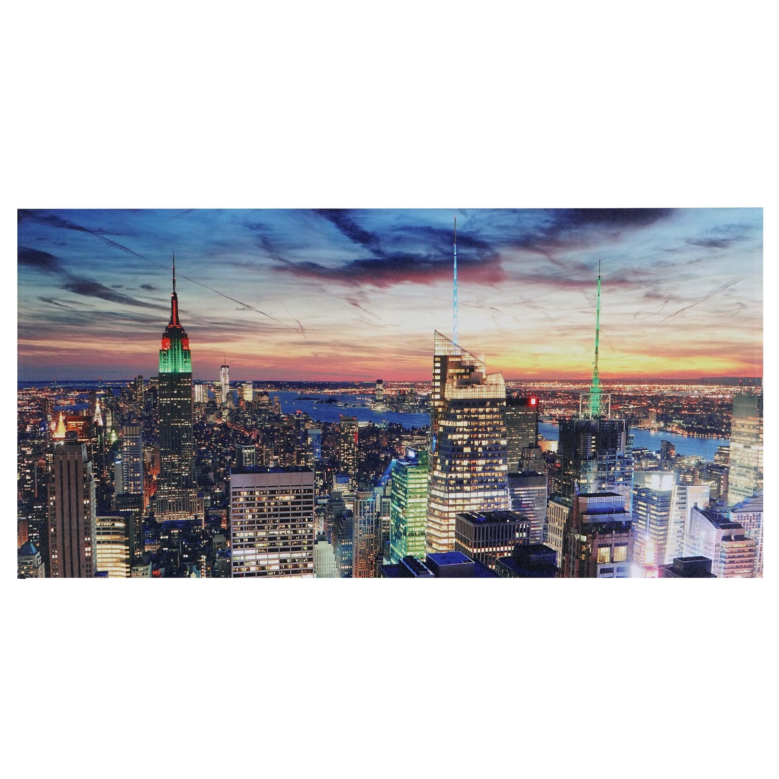 DEMO# Cuadro con iluminación LED NEW YORK, dimensiones 100x50 cm