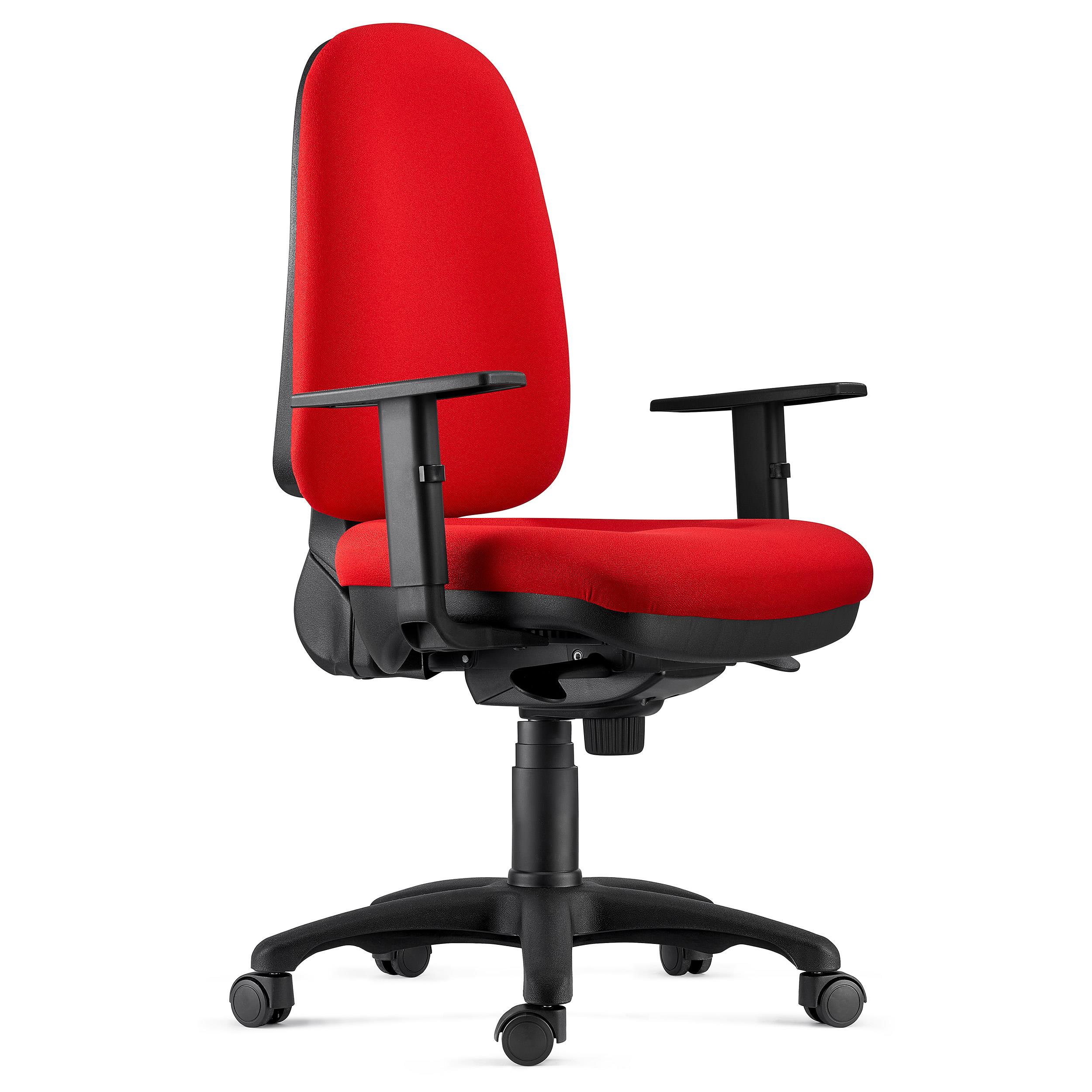 Silla de Oficina NAXOS en Tela Roja con Brazos Ajustables - Ofisillas.es