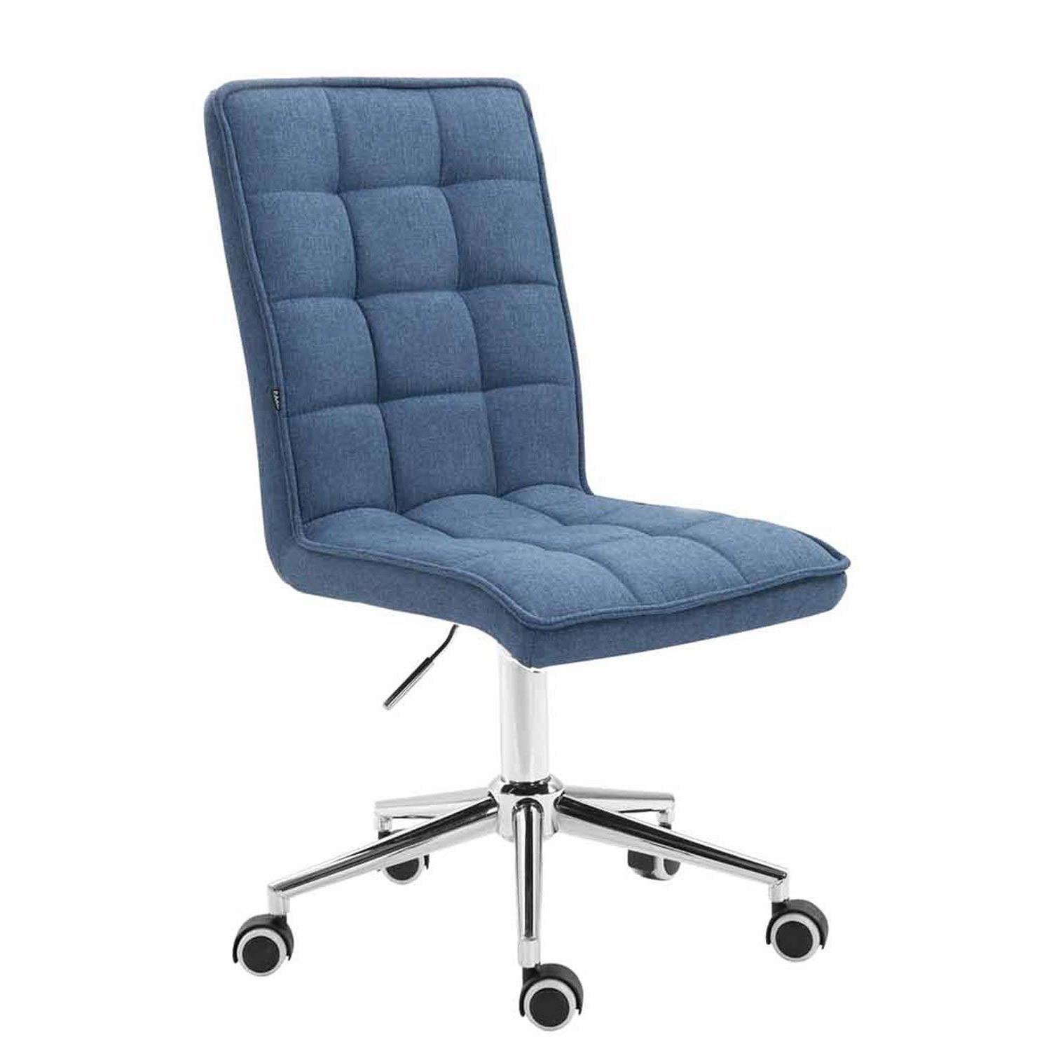 Silla de Oficina BASIR TELA, Ajustable en Altura, Color Azul - Ofisillas.es