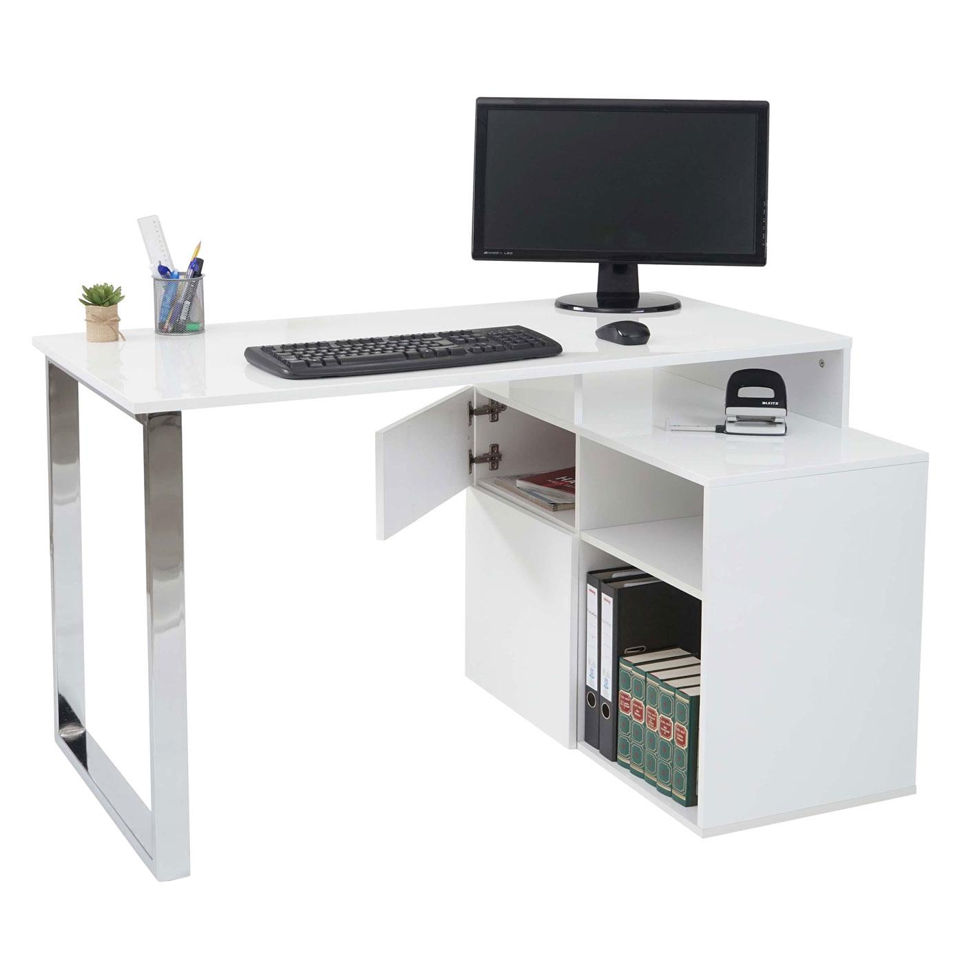 Mesa para Ordenador KATEL, Dimensiones 120x80x76 cm, en Madera color Blanco