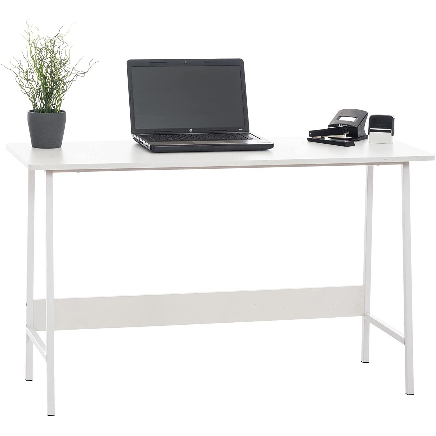 Mesa de Oficina MINT, 120x45x71 cm, en Metal y Madera, color Blanco