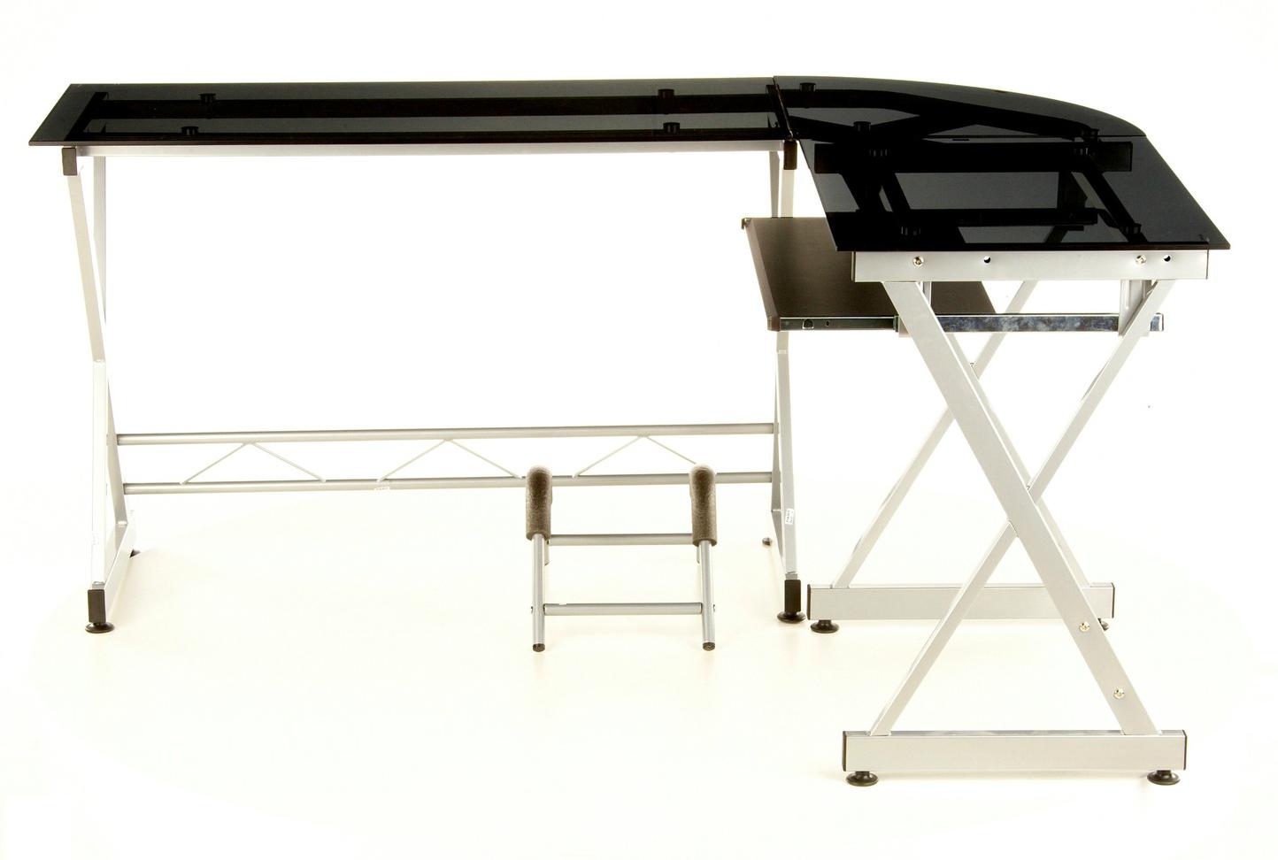 Mesa de oficina en cristal negro EXPERT, soporte PC, 75x160cm - Mesa ... Mesa de oficina en cristal negro EXPERT, soporte PC, 75x160cm - Mesa ...