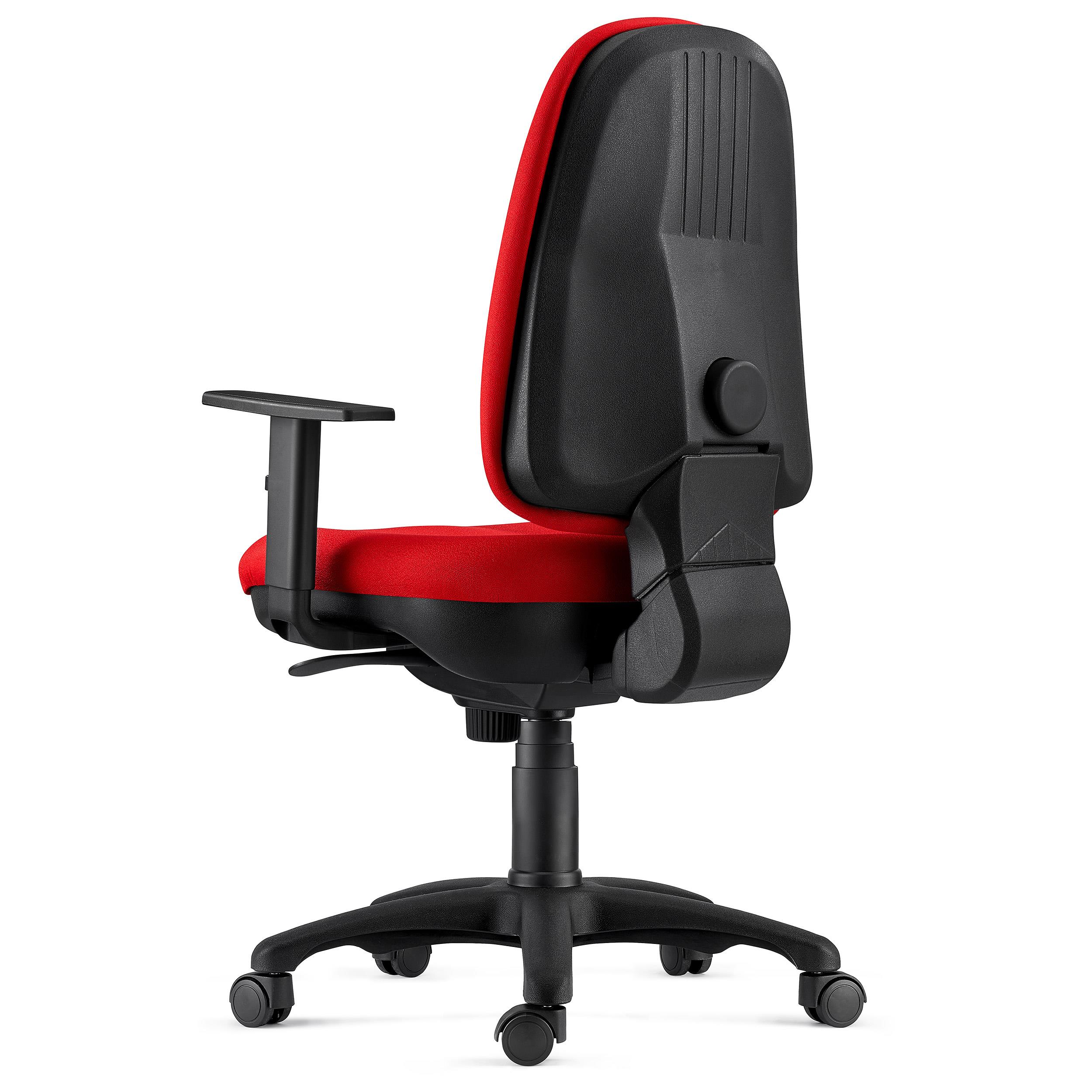 Silla de Oficina NAXOS en Tela Roja con Brazos Ajustables - Ofisillas.es