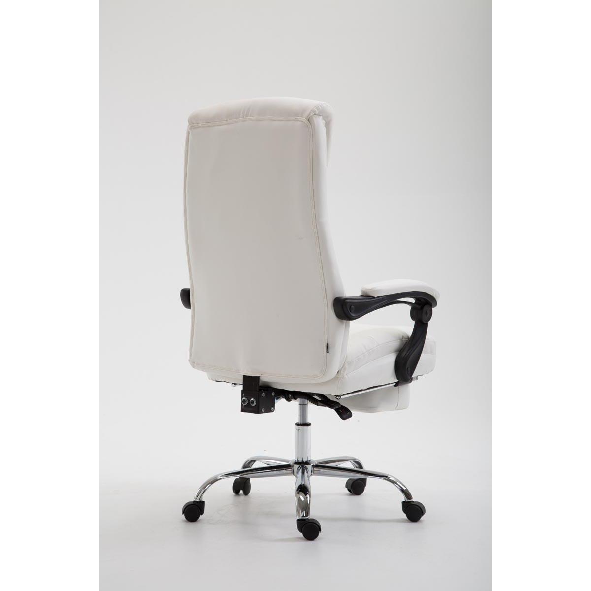 Silla de oficina ARGO, cuero sintético y con reposapiés, color blanco