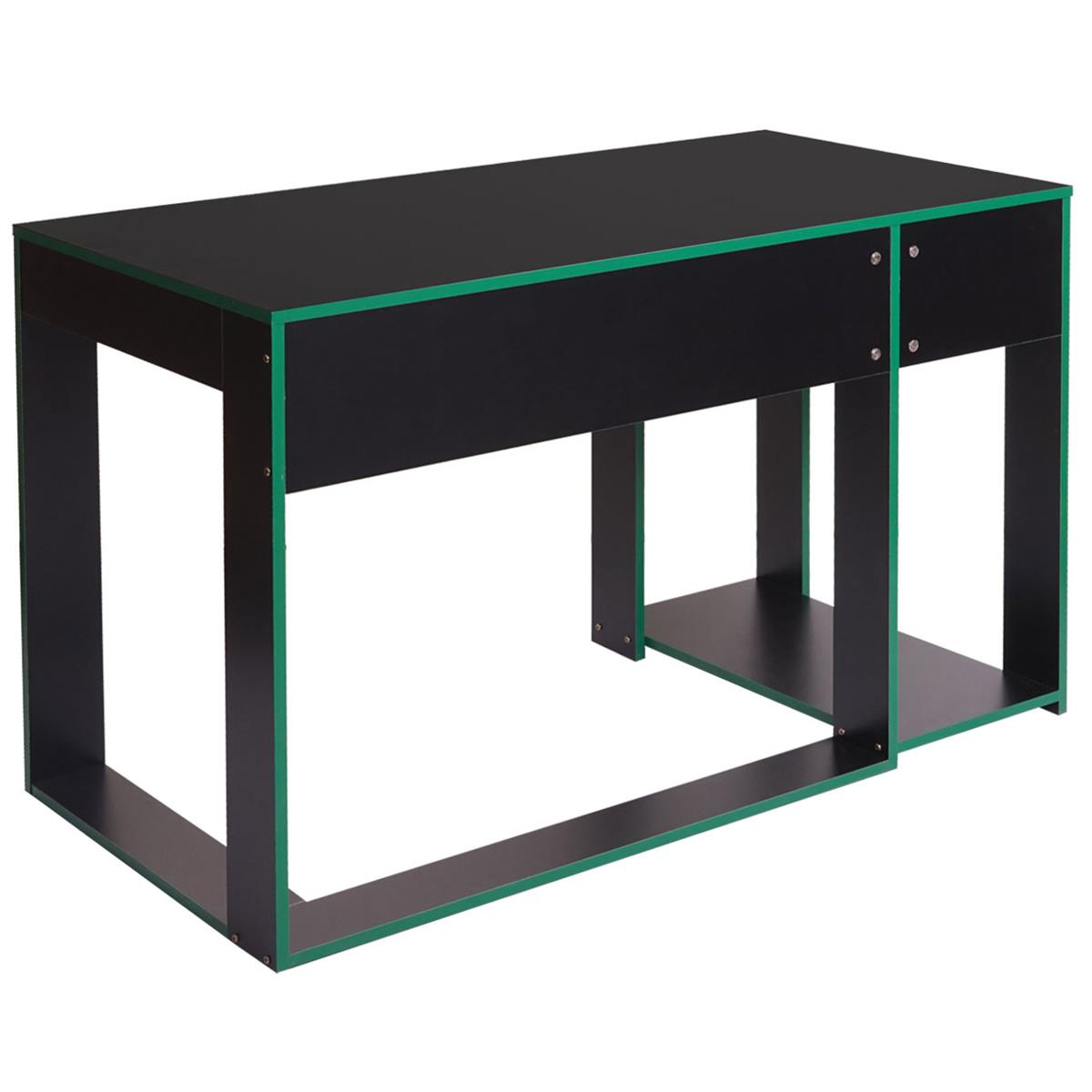 Mesa Gaming RODES, Dimensiones 120x60x76cm, Color Negro y Gris 