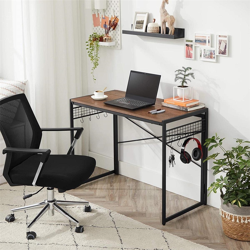 Mesa de Escritorio GANTON, Dimensiones 100x50x76,5 cm, en Madera color Avellana