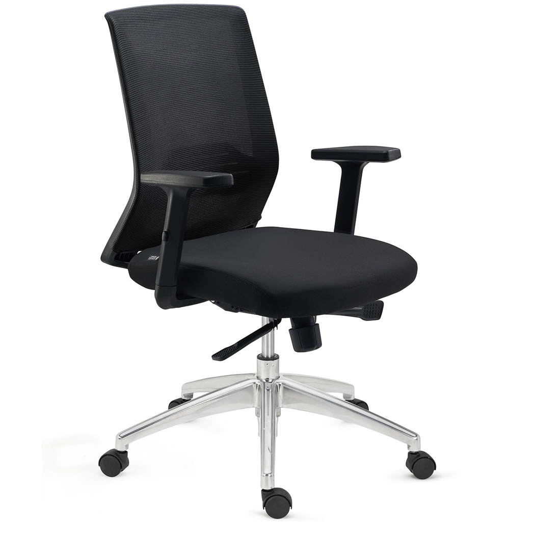 DEMO# Silla de Oficina MIAMI PRO, Mecanismo Sincro, Base de Metal, Soporte Lumbar, En Negro