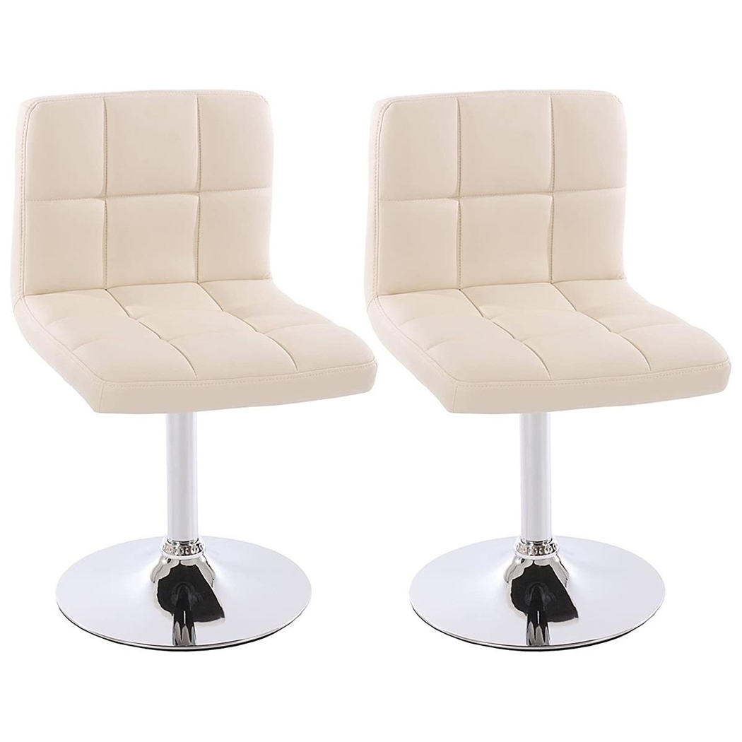Silla de Confidente VERDI, Base Metálica, en Piel color Crema