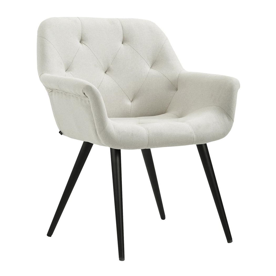 Silla de Confidente LIDIA TELA, Patas Negras, en color Beige