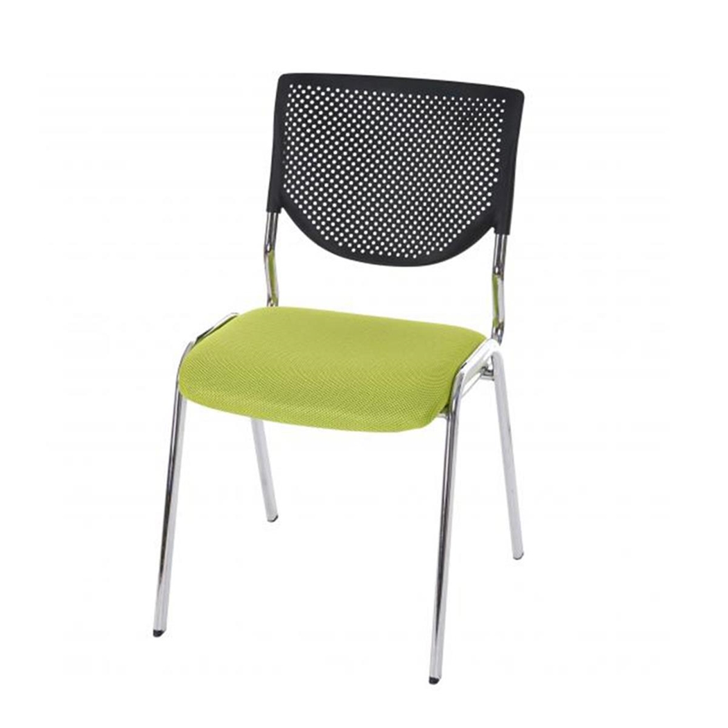 Silla de Confidente NAPOLI, Versátil y Cómoda, Estructura Metálica, Color Verde y Patas Cromadas