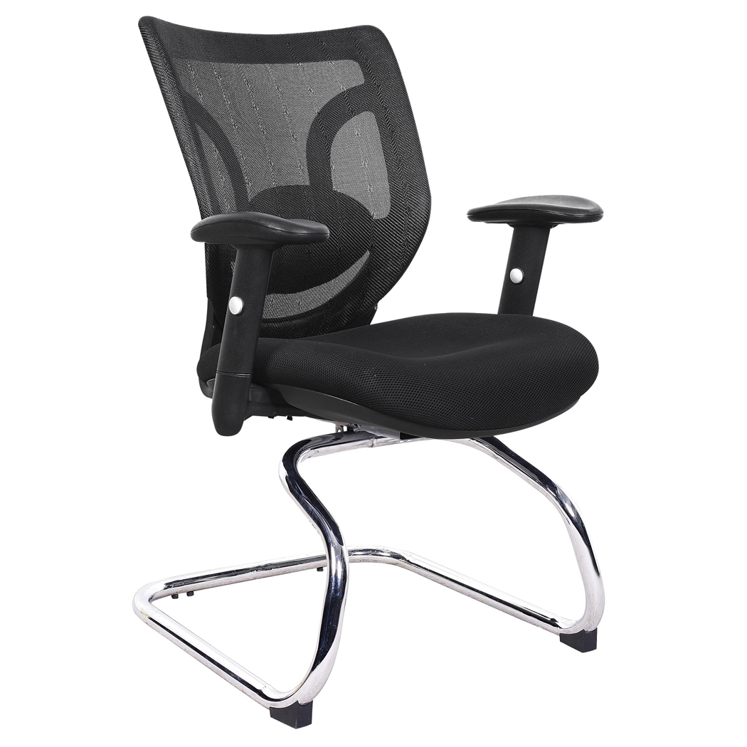 DEMO# Silla de Confidente Ergonómica LAMBO NET, Increíble Soporte Lumbar, Gran Comodidad, En Negro