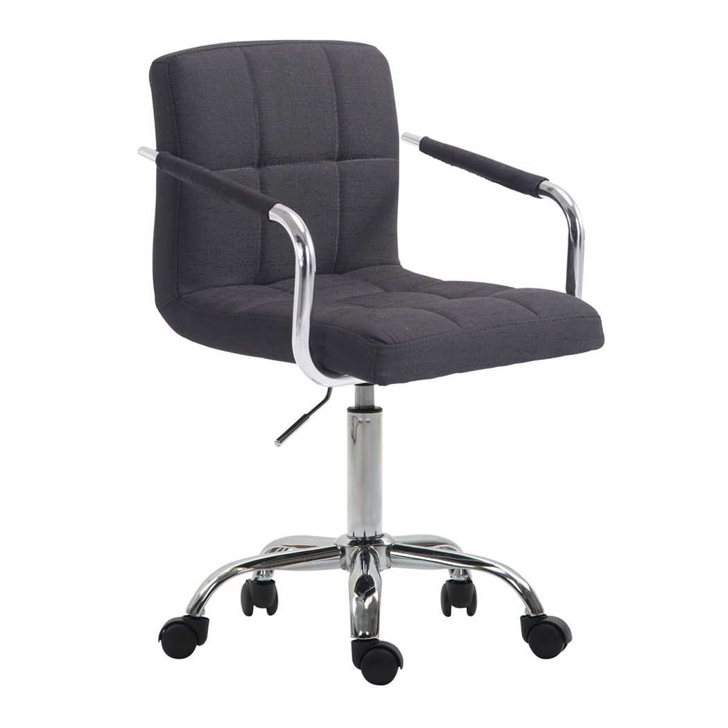 Silla de Oficina BETTY TELA, Gran Acolchado, Estructura Metálica, color Negro