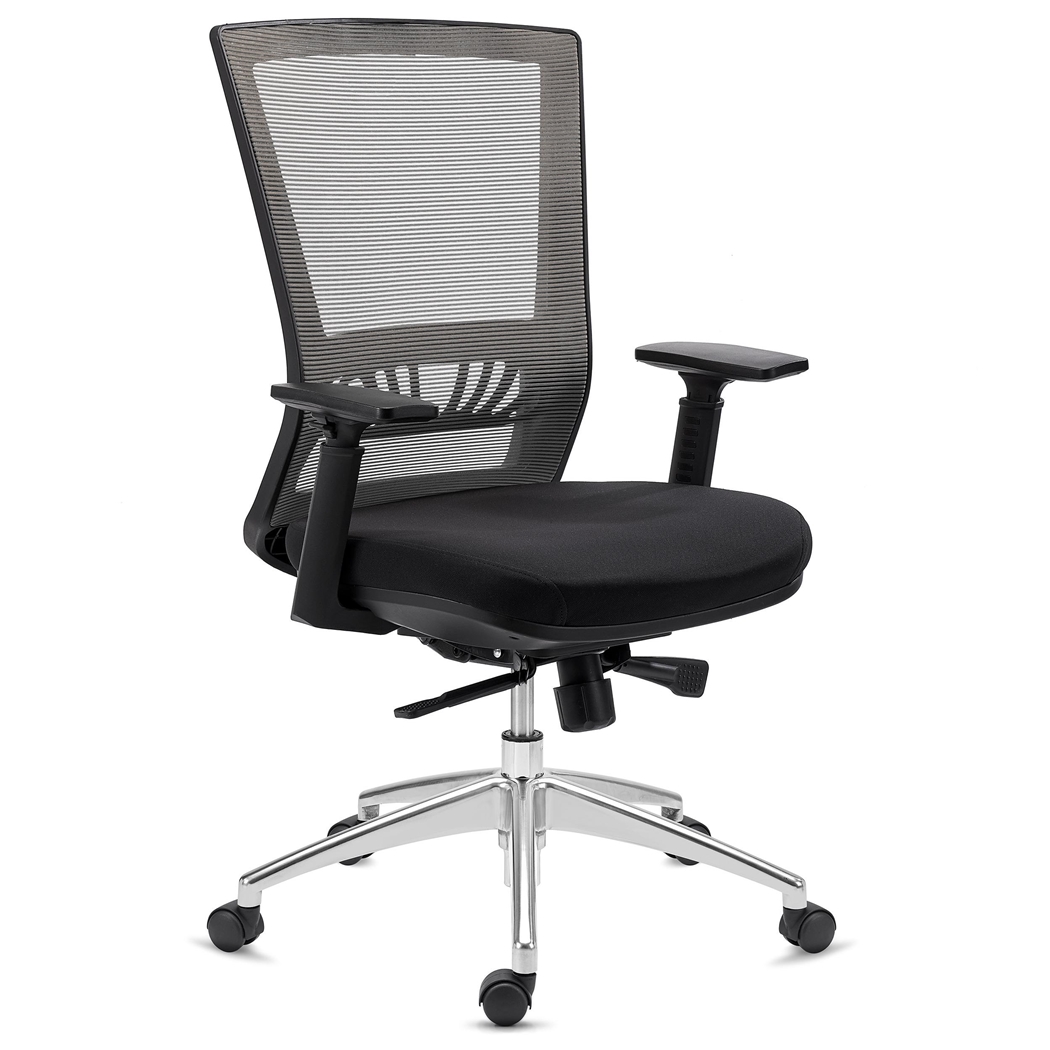 DEMO# Silla de Oficina MAGNUM, Uso 8 horas, Base de Aluminio, Soporte Lumbar, Gris