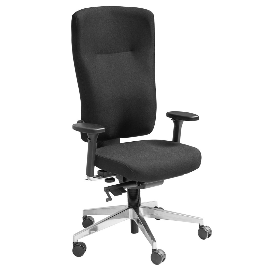 Silla Ergonómica MAGNO, Totalmente Ajustable, Uso Profesional 8 Horas, en Tela Negra