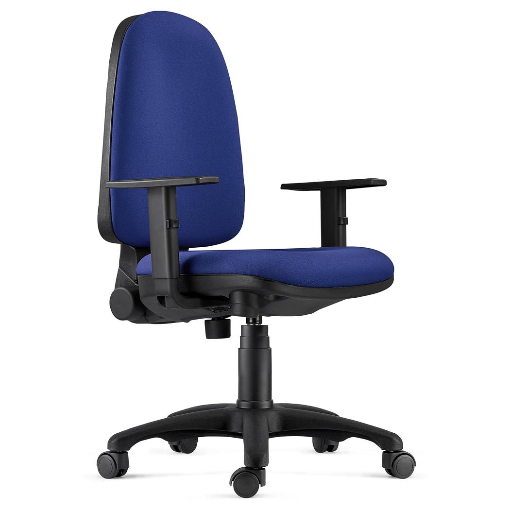 DEMO# Silla Ergonómica PAROS, en Tela Azul Oscuro, con Brazos Ajustables