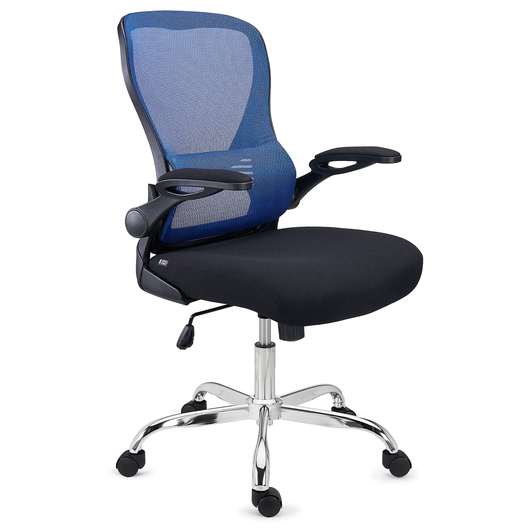 DEMO# Silla de Oficina CORFU, Brazos Abatibles, Diseño Ergonómico, Transpirable, En Azul