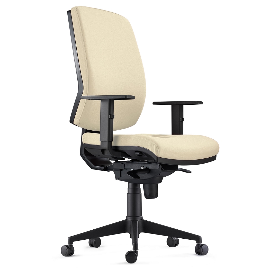 DEMO# Silla Ergonómica OLIVER, Tela Crema, Uso 8 Horas, Grueso Acolchado