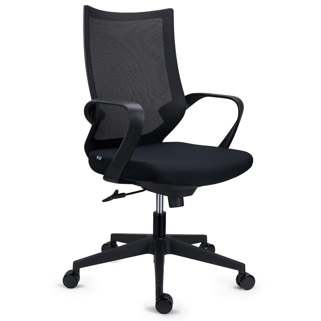 Silla de oficina SINTRA, Ergonómica, Diseño Moderno, en Malla Transpirable y Tela, en Negro