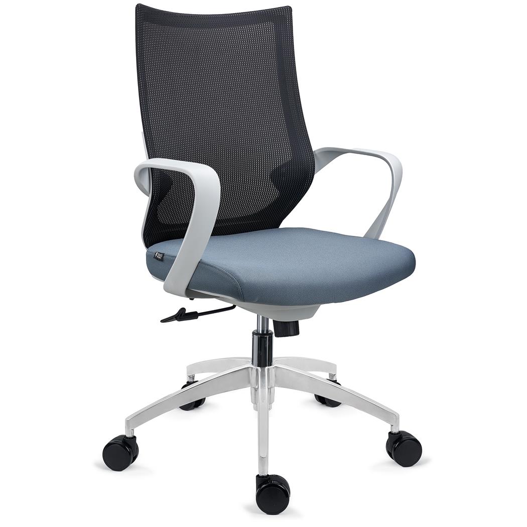 Silla de oficina SINTRA, Ergonómica, Diseño Moderno, en Malla Transpirable y Tela, en Gris