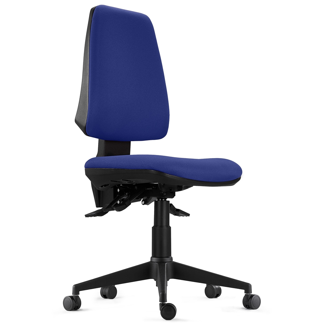 DEMO# Silla Ergonómica INDIANA BASE, Uso Intensivo 8H, Reclinable, Muy Robusta, Tela Azul Oscuro