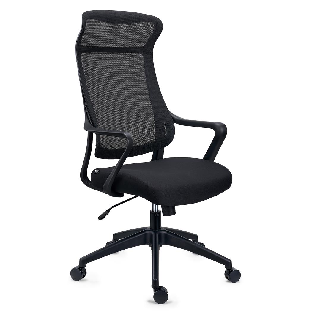 DEMO# Silla de Oficina VIRGO, Reposacabezas Integrado, Respaldo Basculante, En Negro