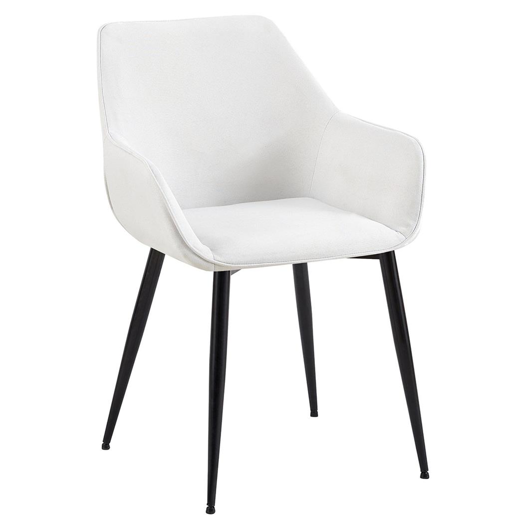 Silla de Confidente MAYA, Tapizado de Tela, Patas Negras, en color Crema