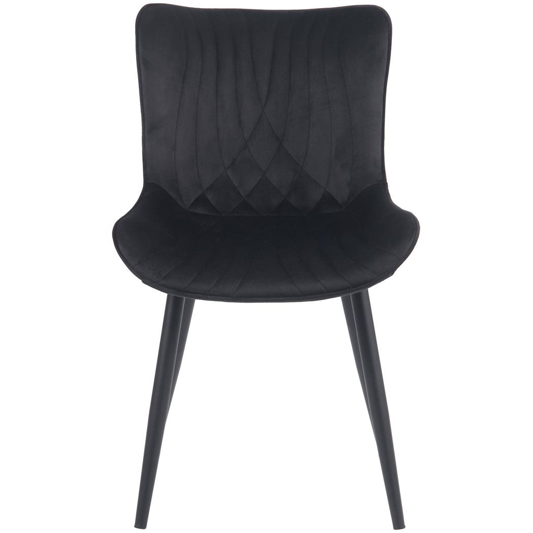 Silla de Confidente KIMET, Grueso Acolchado, Patas Metálicas, en Terciopelo color Negro