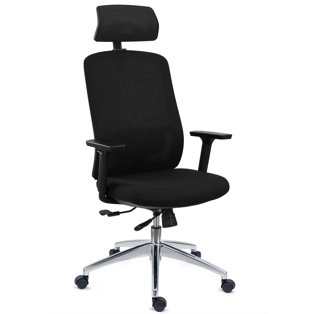 Silla Ergonómica ASTRA LUX, Reposacabezas, Asiento Ajuste Profundidad, Mecanismo Sincro, Uso 8H, Negro