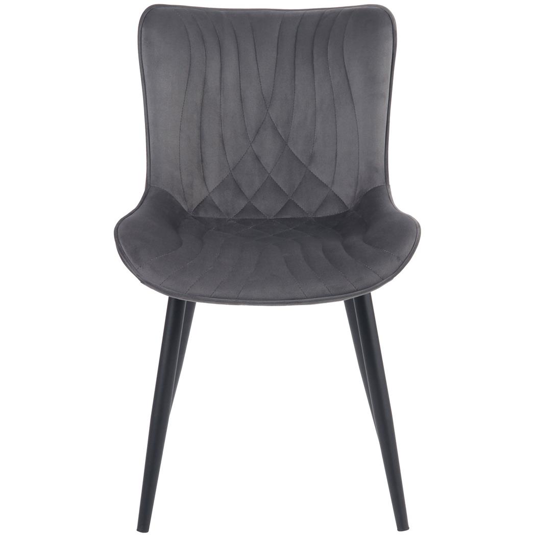 Silla de Confidente KIMET, Grueso Acolchado, Patas Metálicas, en Terciopelo color Gris oscuro