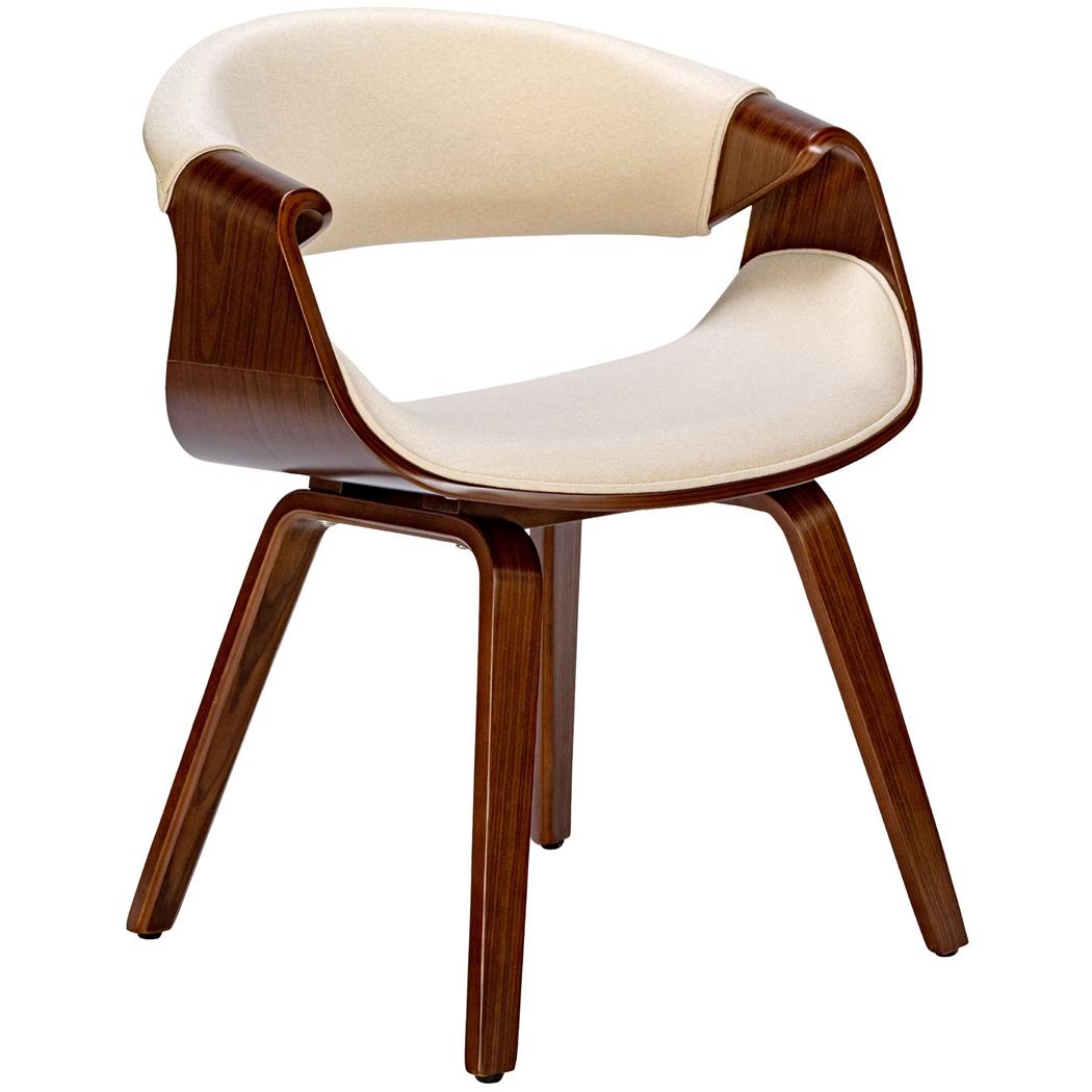 Silla de Confidente MARGOT, Diseño Exclusivo, Estructura en Madera, color Crema