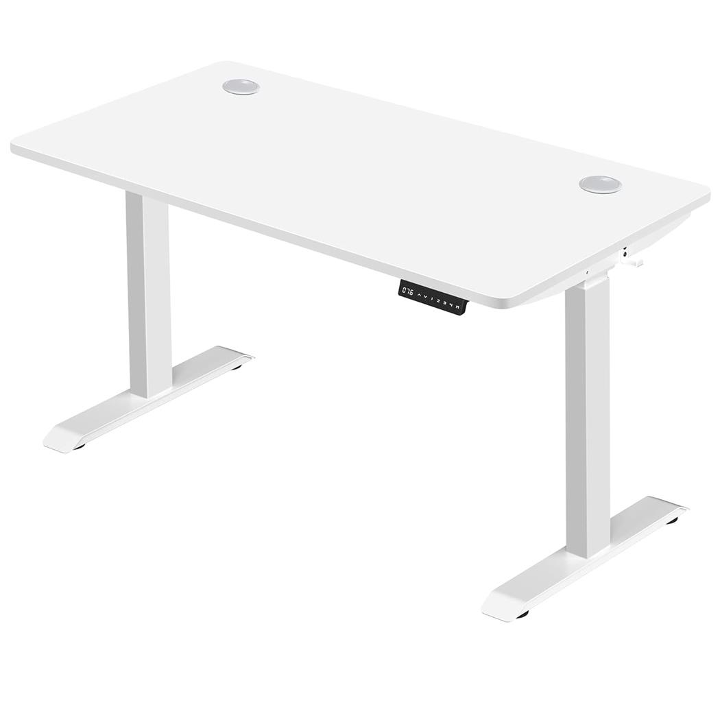 Mesa de Ordenador MAKALU, Altura Regulable Eléctrica, 140x70x71-117 cm, color Blanco