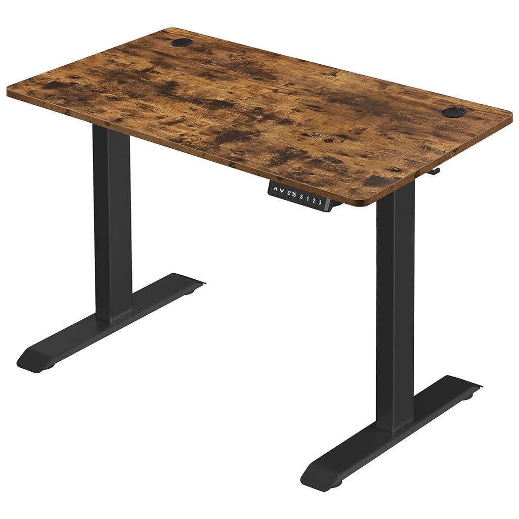 Mesa de Ordenador ANETO, Altura Regulable Eléctrica, 120x60x73,5-119 cm, color Marrón