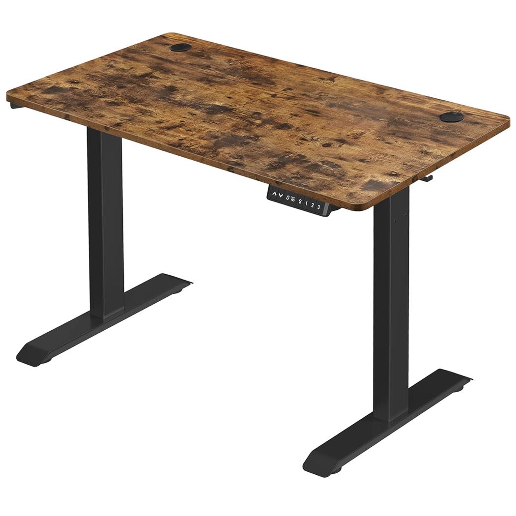 Mesa de Ordenador ANETO, Altura Regulable Eléctrica, 140x60x73,5-119 cm, color Marrón