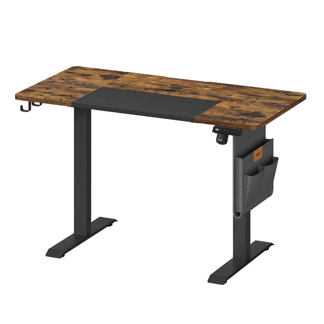 Mesa de Ordenador SOLOMON, Altura Regulable Eléctrica, 120x60x72-120 cm, color Marrón