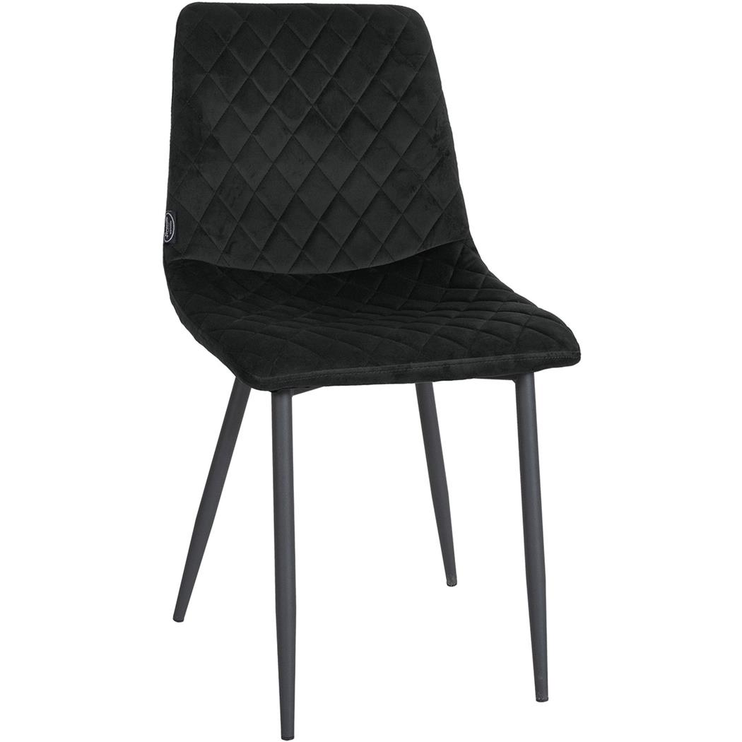 Silla de Confidente ROY, Robusta Estructura Metálica, en Terciopelo color Negro