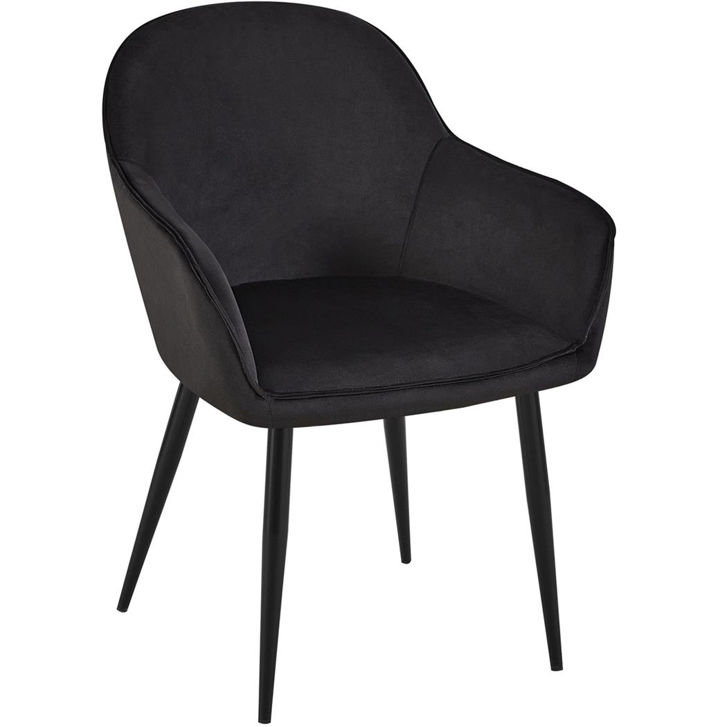 Silla de Confidente TAMARA, Diseño moderno y Sofisticado, en Terciopelo color Negro
