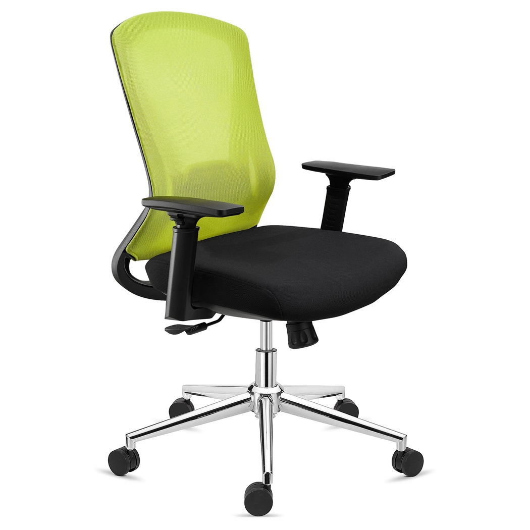 DEMO# Silla Ergonómica RIVER, Cómoda y de Diseño, Uso Intensivo 8H, En Malla Amarilla