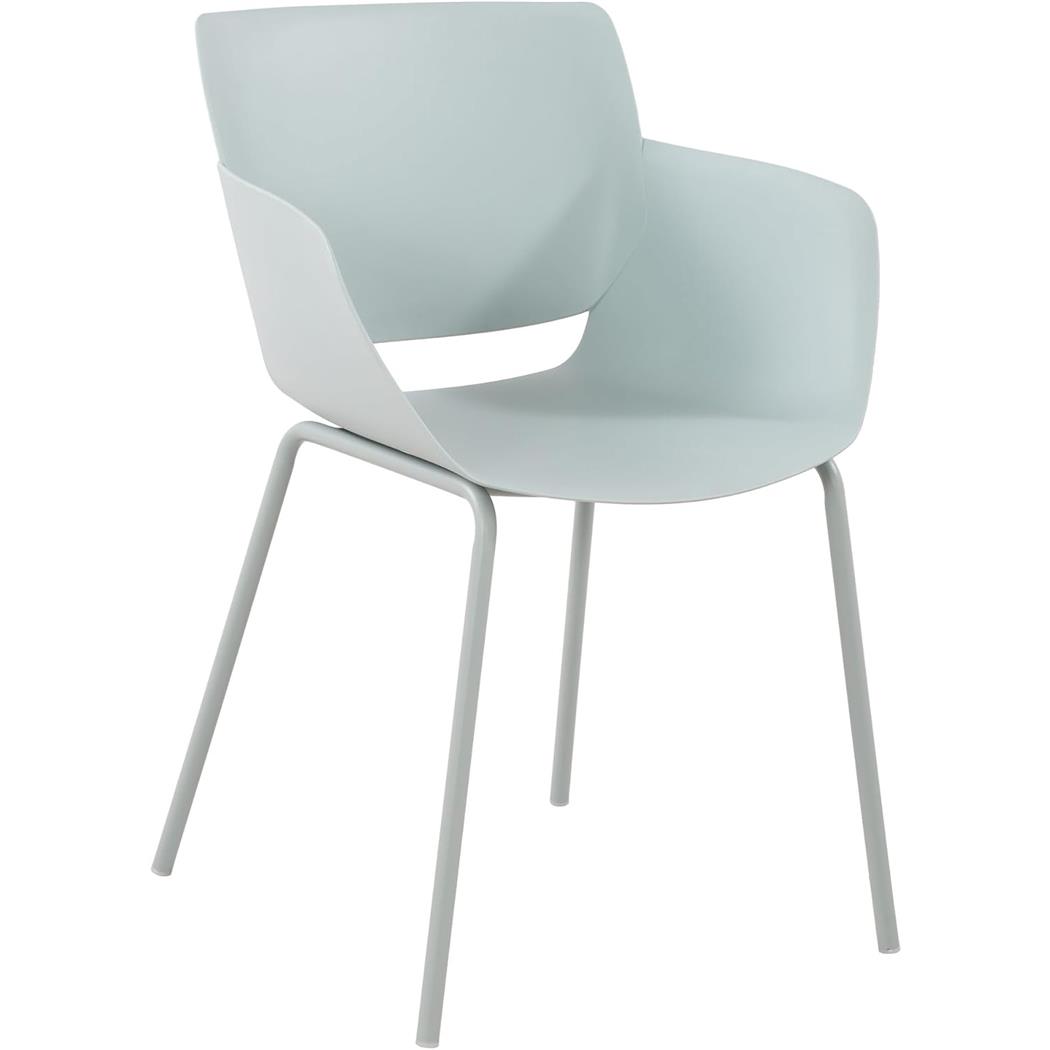 Silla de Confidente RIKO, Reposabrazos Integrados, Robusta Estructura Metálica, color Azul Turquesa