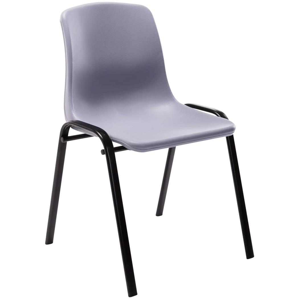 Silla de Confidente LEILA, Apilable, Patas Metálicas, color Gris