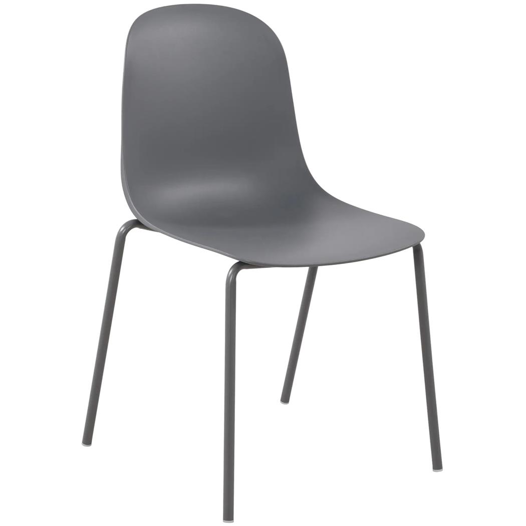Silla de Confidente EMMA, Sencilla y Funcional, Apilable, Color Gris oscuro