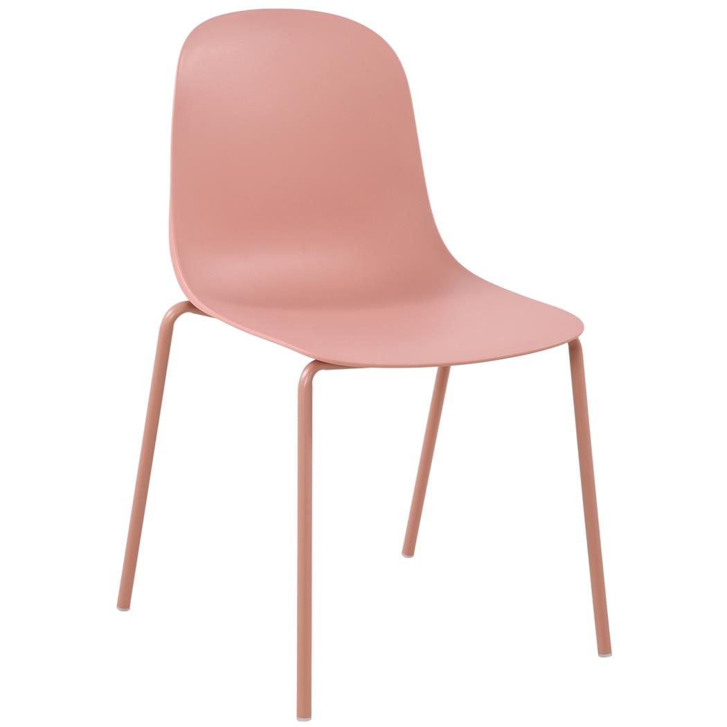 Silla de Confidente EMMA, Sencilla y Funcional, Apilable, Color Rosa